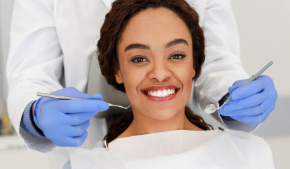Client at a dentist appointment