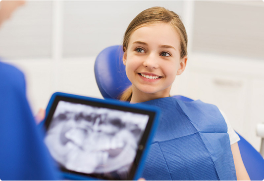 patient at the dentist's appointment