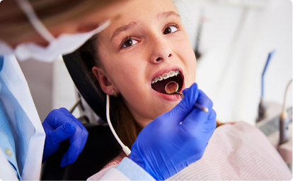 Child at a dentist appointment